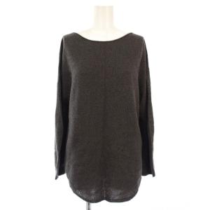 23AW WペーパーヤーンBack Vプルオーバー ニット セーター 長袖 グレー 23080240801030