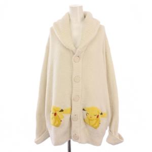 24AW ベビモコジャガードショールカーディガン 長袖 ピカチュウ S-M アイボリー PUNT234062