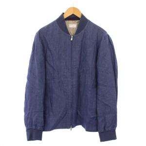 ボンバージャケット リネン 50 ネイビー