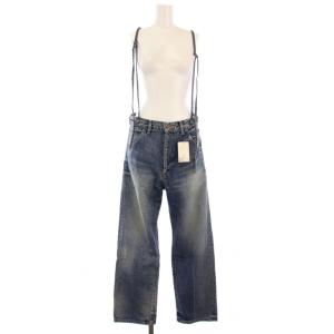 22AW サスペンダーDENIM サロペット デニム パンツ ジーンズ USED加工 F 青 WGZ1022202A0009