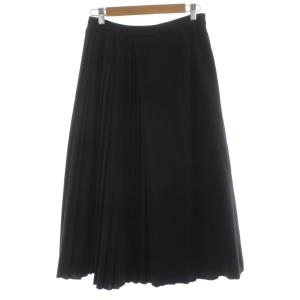 19AW プリーツ スカート フレア ミモレ ロング 2 黒 ブラック /KU