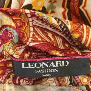 LEONARD FASHION カットソー ハイネック 花柄 シャツ 長袖 L 茶 ブラウン 0369110 /G