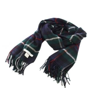 ストール マフラー カシミヤ チェック柄 緑 紺 /TK