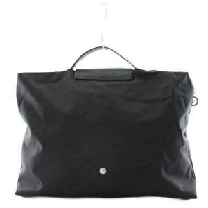 Longchamp ルプリアージュ ブリーフケース ハンドバッグ ナイロン レザー 黒 ブラック L2182919001 /AN27
