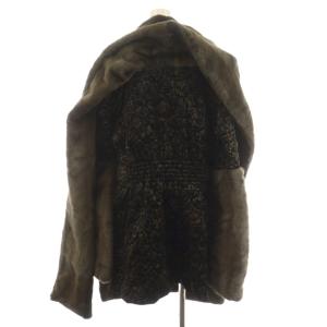 LUNA MATTINO 毛皮コート ファーコート ロング丈 切替 アウター 黒 ブラック 茶 ブラウン /AN69