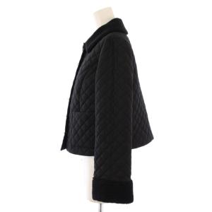 René 25年製 キルティングジャケット フェイクパール 34 ブラック