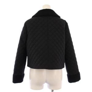 René 25年製 キルティングジャケット フェイクパール 34 ブラック