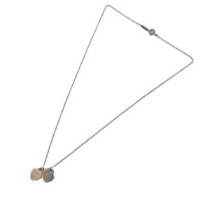 TIFFANY&Co. ダブルハートネックレス ペンダント 925 シルバーカラー /KH OH
