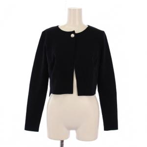 カーディガン 長袖 パールボタン バックプリーツ 36 ネイビー 6912620 /BM