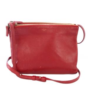 フィービー期 トリオラージ ショルダーバッグ レザー 赤 レッド /TK OH