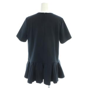 M-Premier BLACK シャツ ブラウス 半袖 36 黒 ブラック 裾フレア /AP