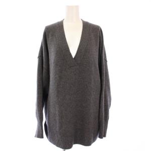 24AW OLBIA Vネック プルオーバー ニット セーター 長袖 カシミヤ混 グレー 24080500416030