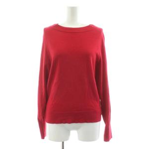 ニット カットソー 長袖 ウール シルク混 カシミヤ混 2 赤 レッド /KU