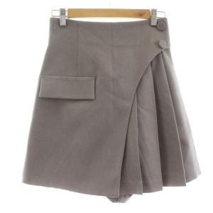 サイドプリーツスカパン キュロット ショートパンツ M グレージュ 125-3230013 /KU