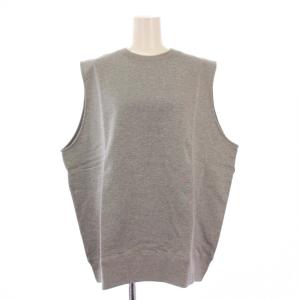 24SS Sweat vest スウェットベスト プルオーバー クルーネック 無地 ストレッチ F グレー