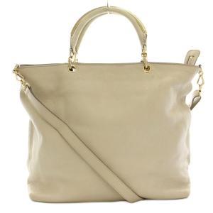 2way トートバッグ ショルダーバッグ レザー ベージュ /HN