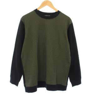 マルデオリ marudeorie Tシャツ カットソー 長袖 切替 クルーネック 3 緑 黒 BC070-37001