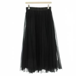 UNITED ARROWS チュール プリーツスカート ロング スカート 36 黒 ブラック 1524-199-5072 /G