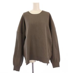 24AW Wide Knit P/O ワイドニットプルオーバー 長袖 クルーネック ストレッチ ワンカラー