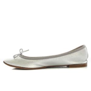 Repetto Cendrillon バレエシューズ フラットシューズ パンプス レザー リボン 39 シルバー色 /HN