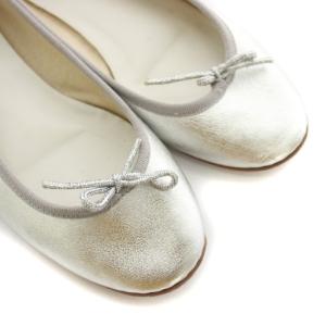 Repetto Cendrillon バレエシューズ フラットシューズ パンプス レザー リボン 39 シルバー色 /HN