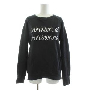 トレーナー スウェット 長袖 ロゴ プリント XS 黒 ブラック KUM-3403-A /KU