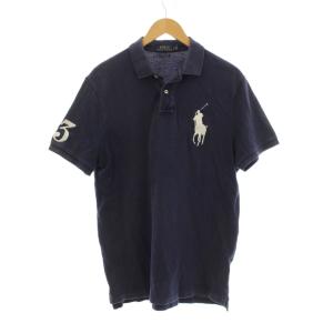ポロシャツ L ネイビー 半袖 ロゴ 数字刺繍 /JP