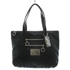 ポピー ポプアート トートバッグ ハンドバッグ ショルダーバッグ チャーム付き キャンバス 黒 ブラック