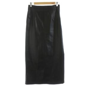 22AW レザーライクIラインロングスカート マキシ 34 黒 ブラック 12052405031 /KU