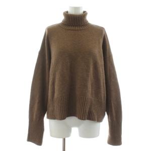 ニット セーター 長袖 タートルネック ウール カシミヤ混 3 茶 ブラウン /KU