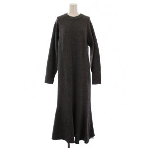 23AW フレアーヘムワンピース ロング 長袖 ウール F グレー 23040200606040 /BM