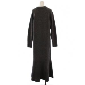 Spick&Span 23AW フレアーヘムワンピース ロング 長袖 ウール F グレー 23040200606040 /BM