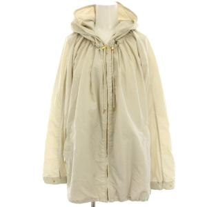 ギャザーフードブルゾン マウンテンパーカー ジャケット ナイロン ジップアップ 38 アイボリー /HN