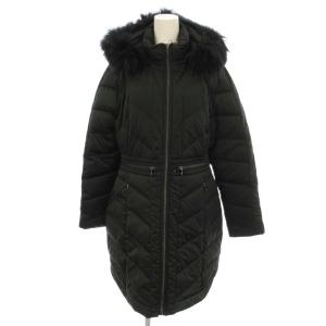 ダウンコート フード ファー ロング コート 42 黒 ブラック 74860235070 /G