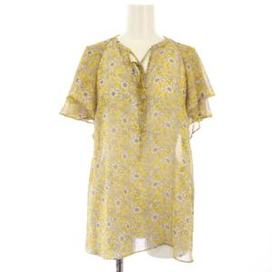 シャツ ブラウス 半袖 花柄 2 黄 /TK