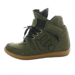にゅBoots ハイカットスニーカー US6 24cm カーキ /SS OS