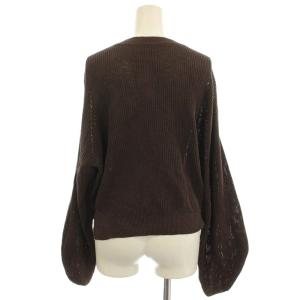 VERMEIL par iena 25SS Crisp Cotton Relax プルオーバー ニット Vネック 長袖 F 茶 ブラウン