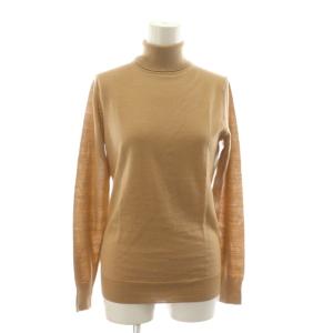 ニット セーター 長袖 タートルネック ウール 38 ベージュ /RR
