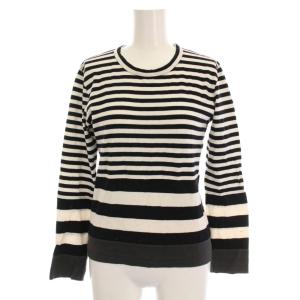 AD2010 Tシャツ カットソー ボーダー 長袖 S 白 ホワイト 黒 ブラック 1G-T009 /YM