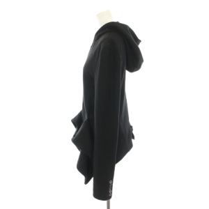 Y's Red Label ヨウジヤマモト ニットジップアップパーカー 長袖 変形 アシンメトリー 3 黒 ブラック RE-T35-177