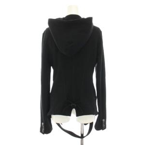 Y's Red Label ヨウジヤマモト ニットジップアップパーカー 長袖 変形 アシンメトリー 3 黒 ブラック RE-T35-177