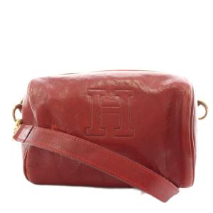 ワンショルダーバッグ ハンドバッグ ロゴ レザー 赤 レッド /AN12