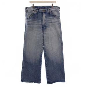 アダムエロペ別注 WIDE FLARE JEAN デニムパンツ ジーンズ ジップフライ 35 インディゴ