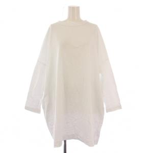 カットソー 長袖 クルーネック オーバーサイズ ワンカラー F 白 ホワイト /BB