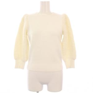 ニット セーター 七分袖 切り替え 36 白 102218-16-180-02-360 /KH