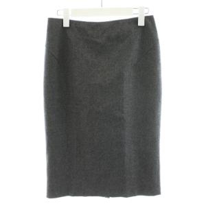 タイトスカート ひざ丈 ウール 38 グレー /AN60