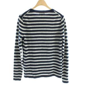LANVIN SPORT ニット 長袖 カシミヤ 38 紺 ネイビー グレー ボーダー柄 /AP