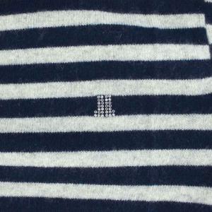 LANVIN SPORT ニット 長袖 カシミヤ 38 紺 ネイビー グレー ボーダー柄 /AP