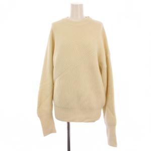 ニット セーター 長袖 クルーネック リブ ウール 2 白 182-11147 013 /BM