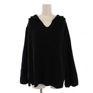 24SS コットンハーフ フーディー ニット セーター 長袖 F 黒 23024102003 /BM
